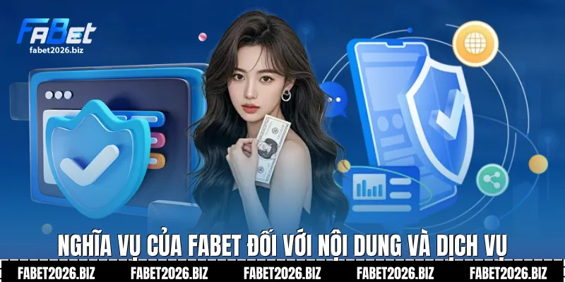Nghĩa vụ của Fabet đối với nội dung và dịch vụ